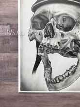 Load image into Gallery viewer, The Parade Skull Graphite Realism Drawing Print
