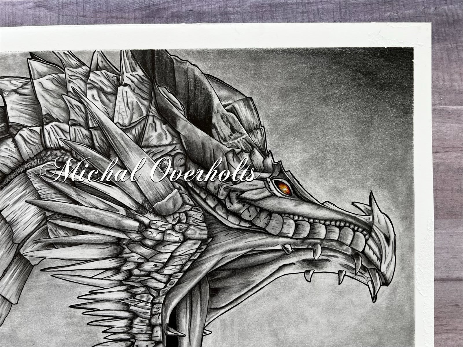 Dragon Drawing Print – Art By Michal Overholts