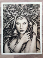 Medusa Graphite Drawing Print