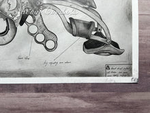 Load image into Gallery viewer, Skyhook Steampunk Schematic Graphite Drawing Print
