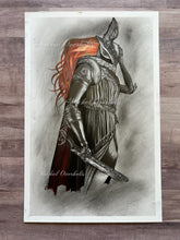 Load image into Gallery viewer, Original Drawing: Malenia, Blade of Miquella Mixed Media Drawing
