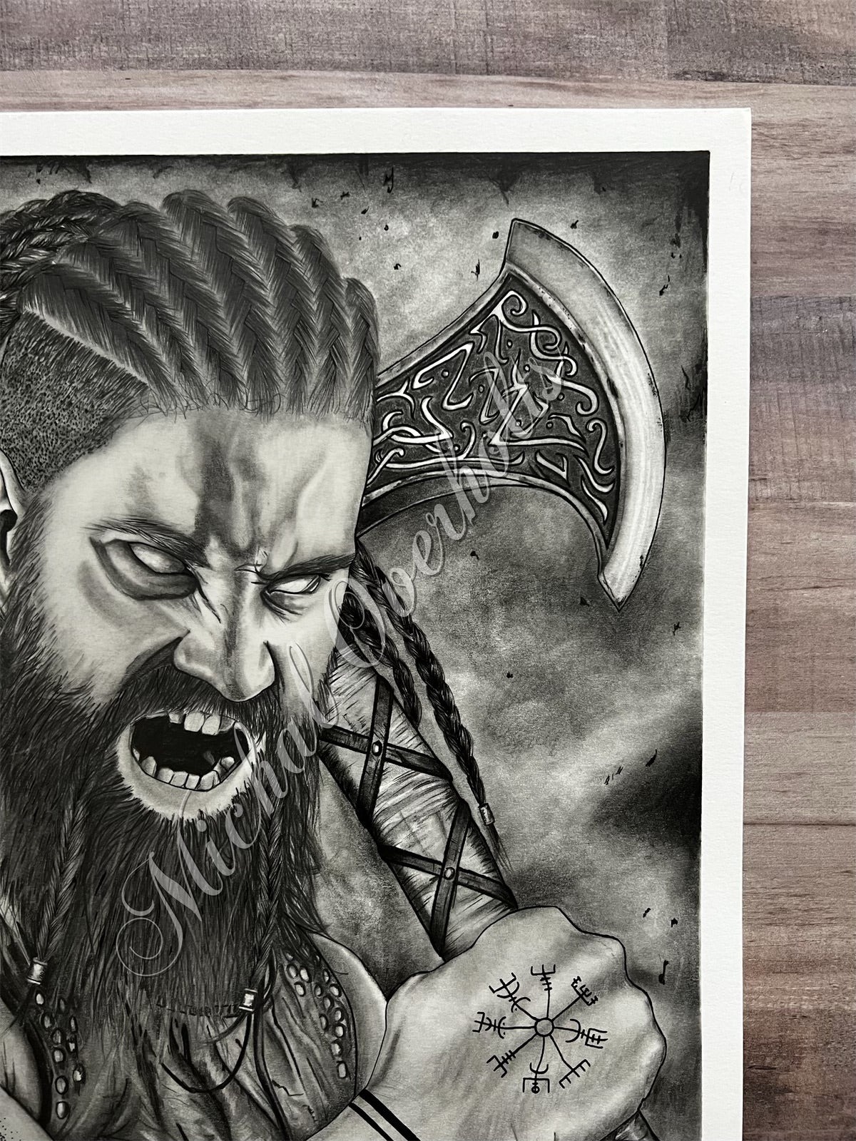 Valhalla Draw Line Original Drawing: To Valhalla! Viking Graphite Drawing – Art By Michal ...
