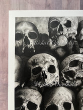 Load image into Gallery viewer, View From the Catacombs Fine Art Skull Drawing in Graphite and Charcoal PRINT
