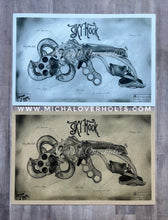 Load image into Gallery viewer, Skyhook Steampunk Schematic Graphite Drawing Print
