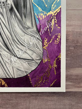 Load image into Gallery viewer, Veiled in Color Colored Pencil Drawing Gold Foil
