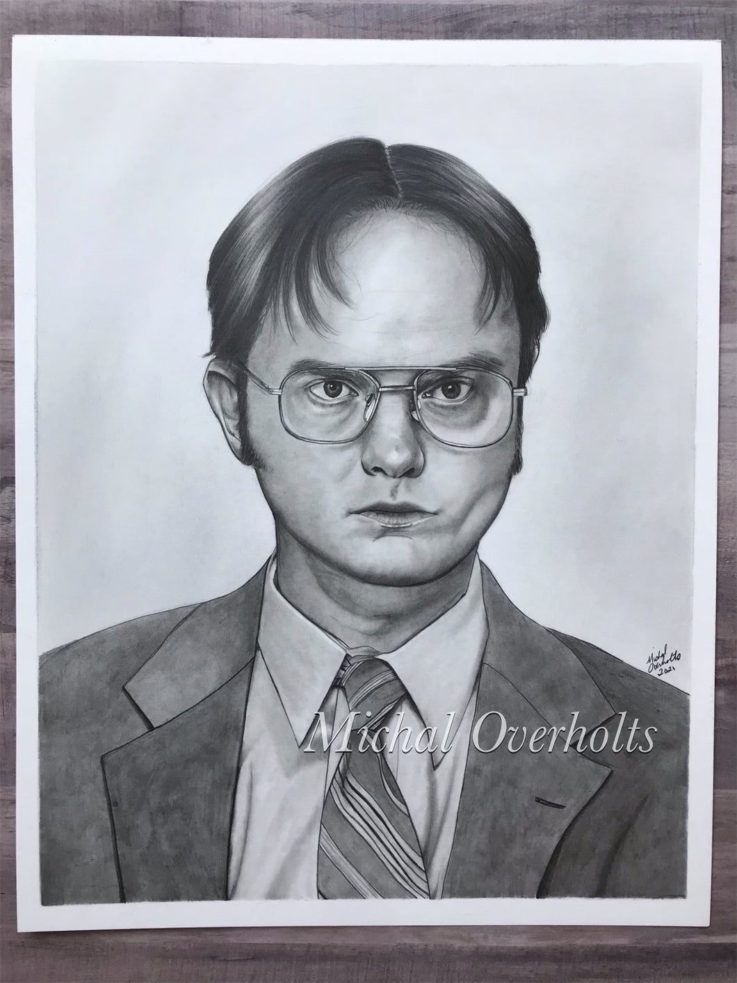 Dwight Schrute The Office Portrait Print Art By Michal Overholts 